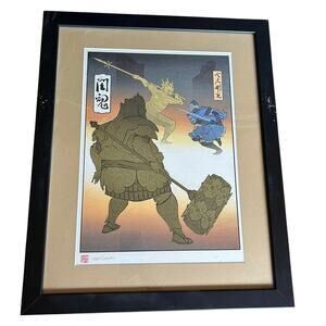 Dark Souls Ornstein and Smough Japanese Edo Style Giclee Poster Art Mondo signed